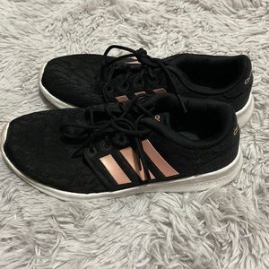 Adidas pink and black workout shoes